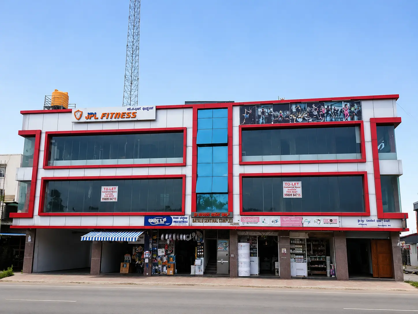 JPL Fitness building exterior in Anjanapura
