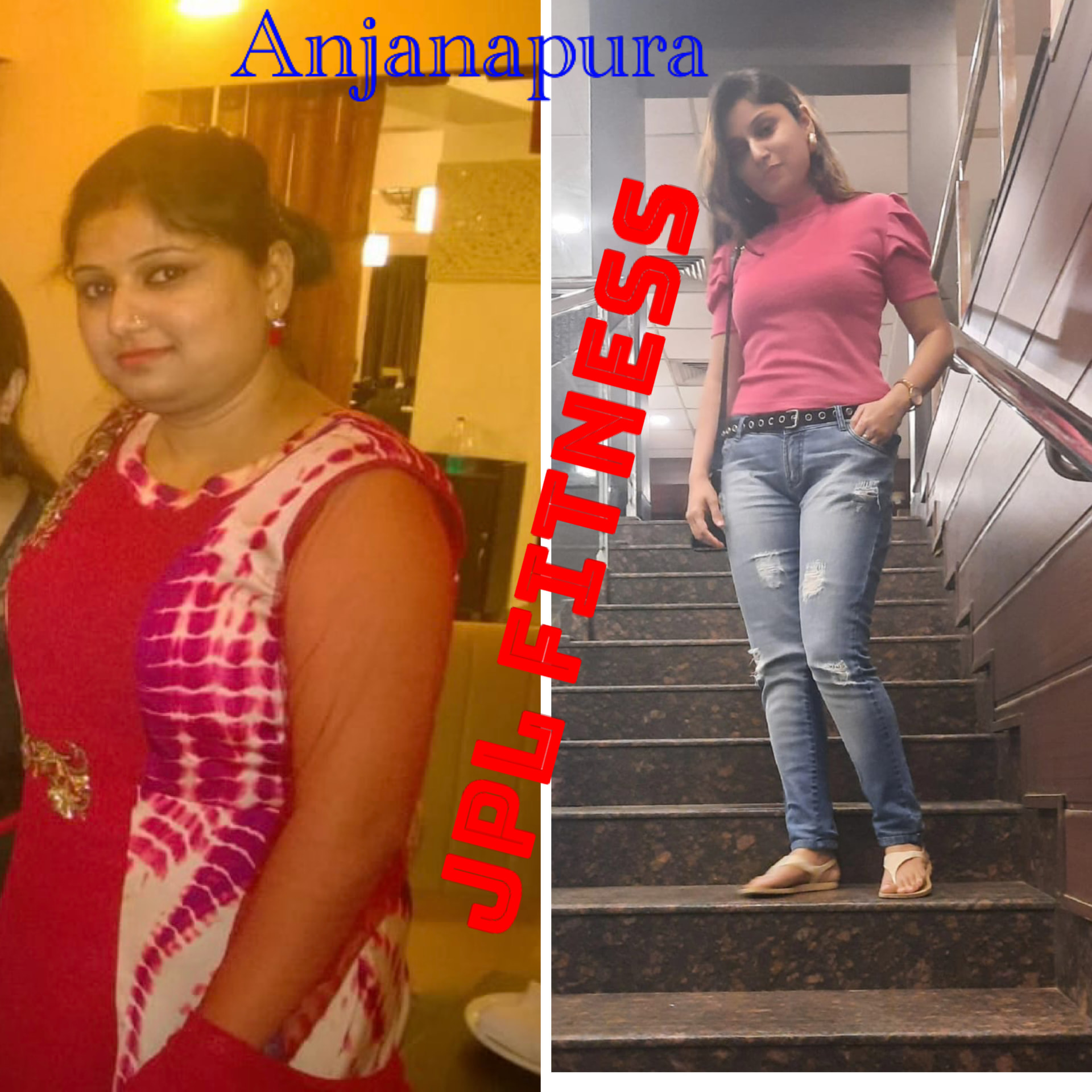 Female member body transformation at JPL Fitness Anjanapura