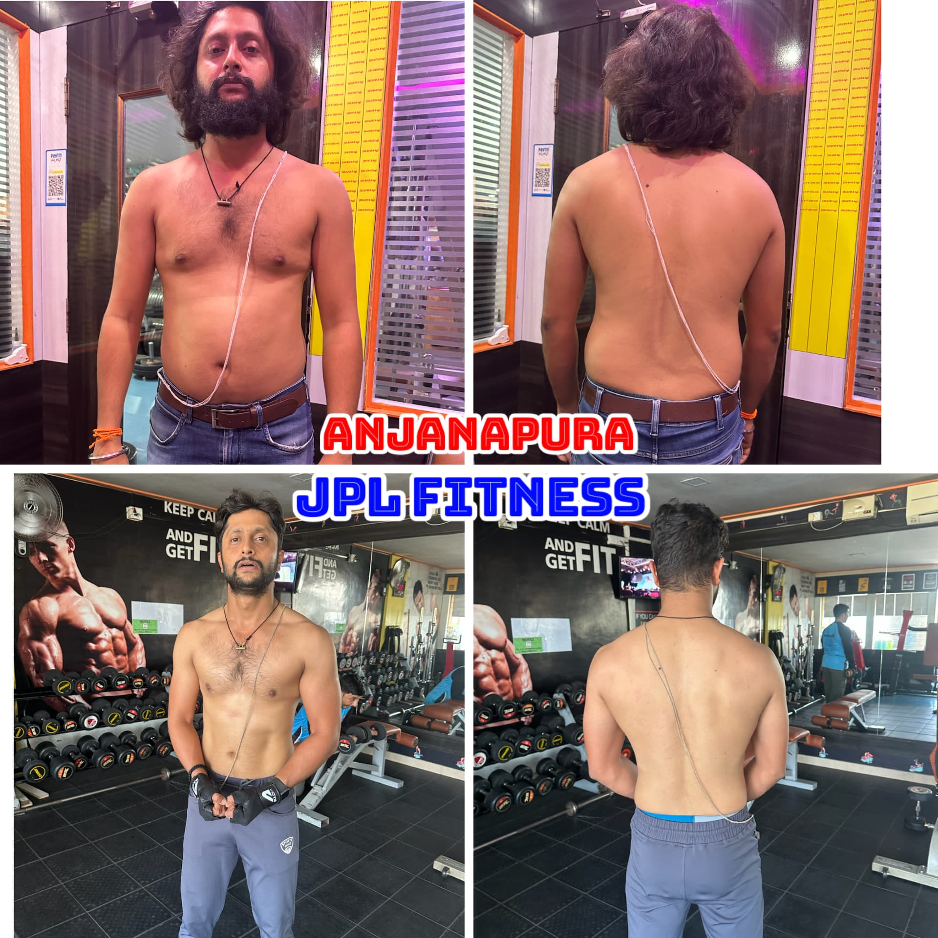 Male member fat loss transformation at JPL Fitness Anjanapura