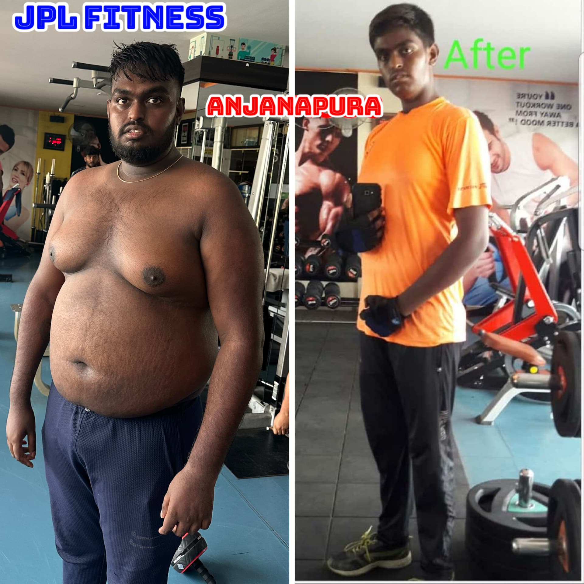 Male member major weight loss transformation at JPL Fitness