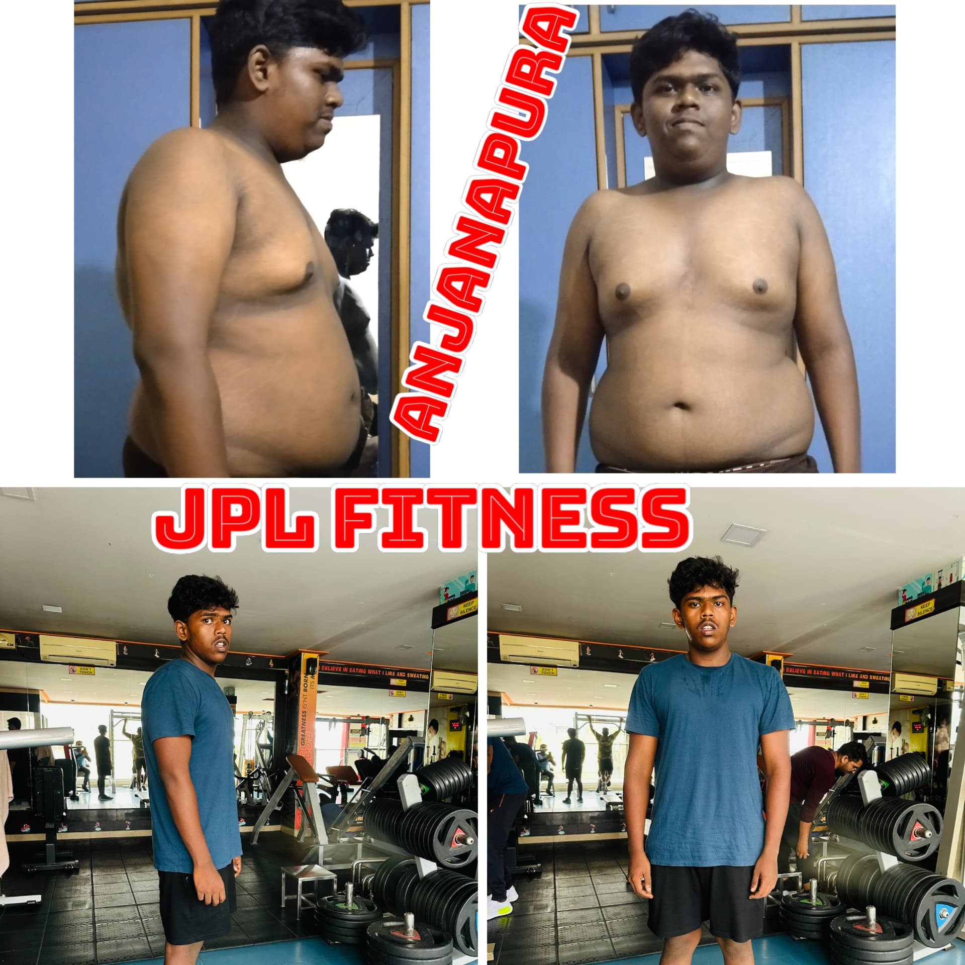 Teen member weight loss transformation at JPL Fitness Anjanapura