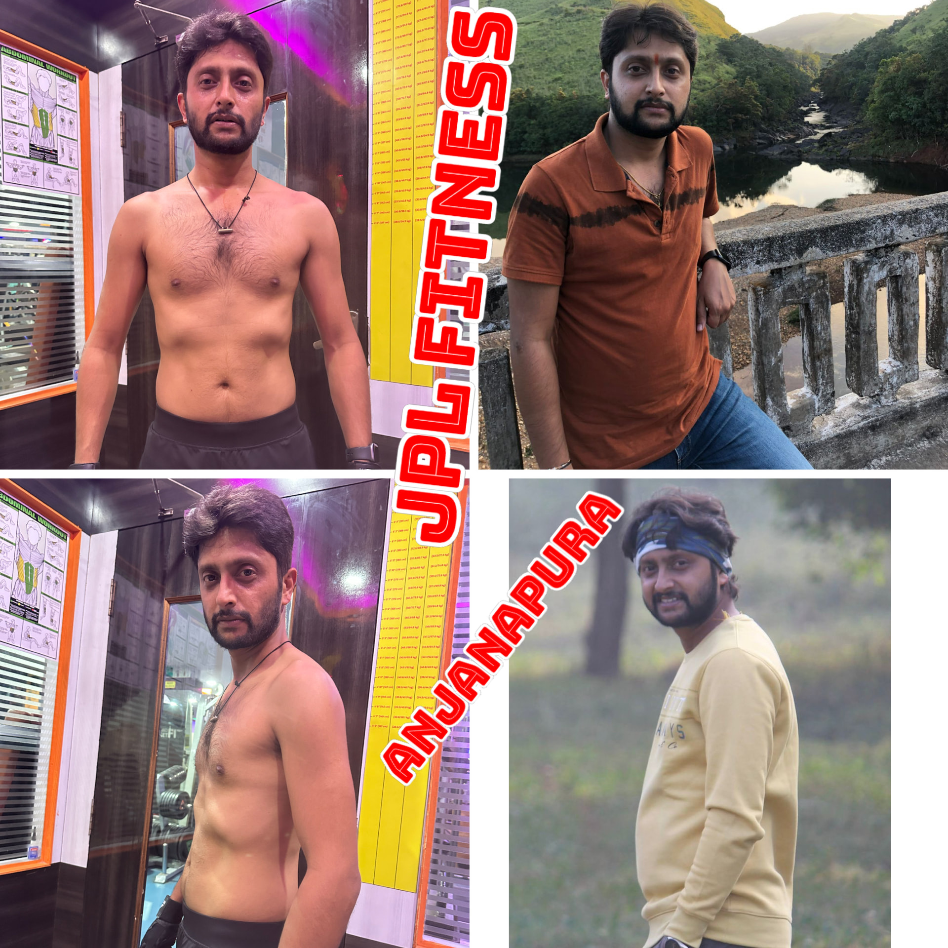 Male member body recomposition transformation at JPL Fitness Anjanapura