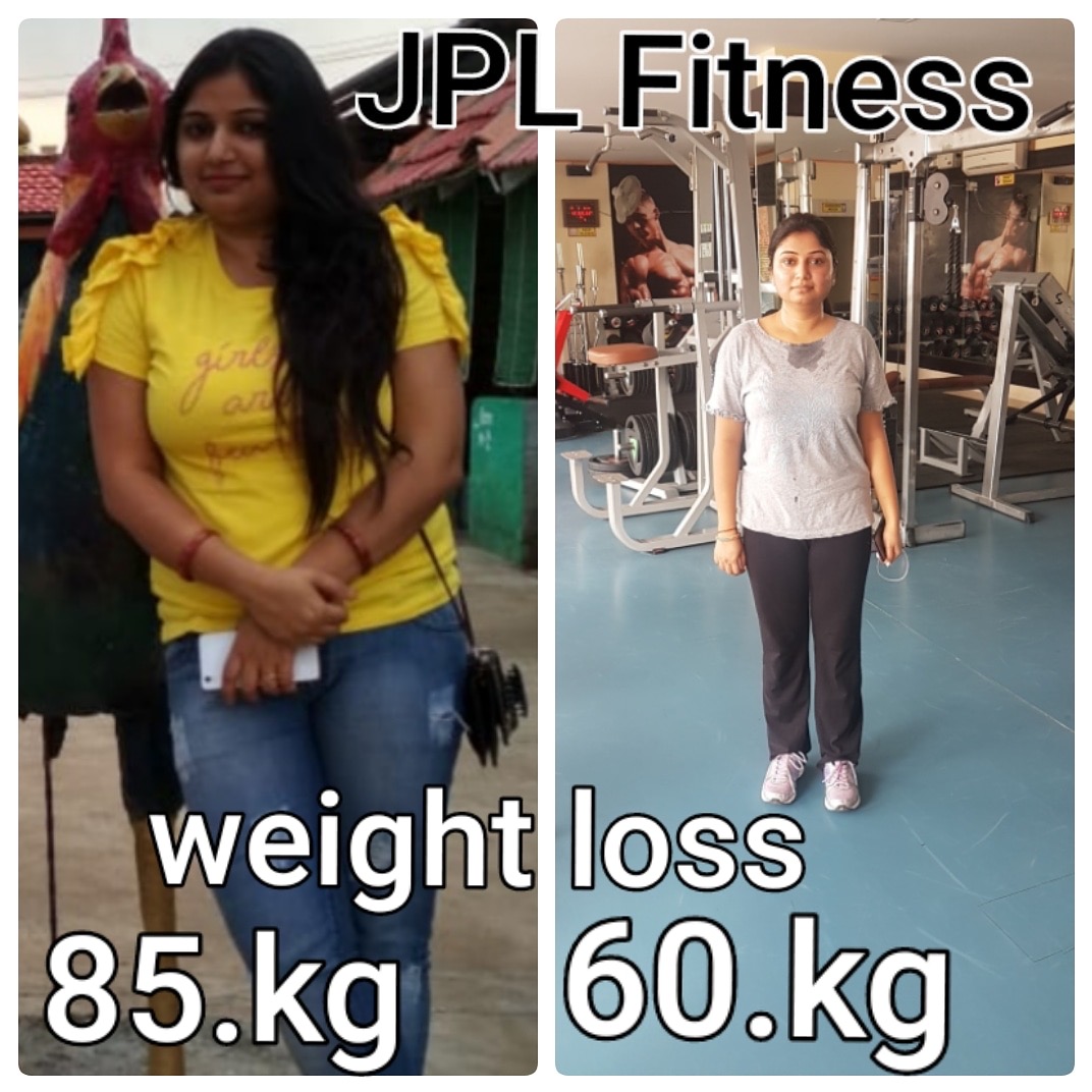 Female member 85kg to 60kg weight loss transformation at JPL Fitness