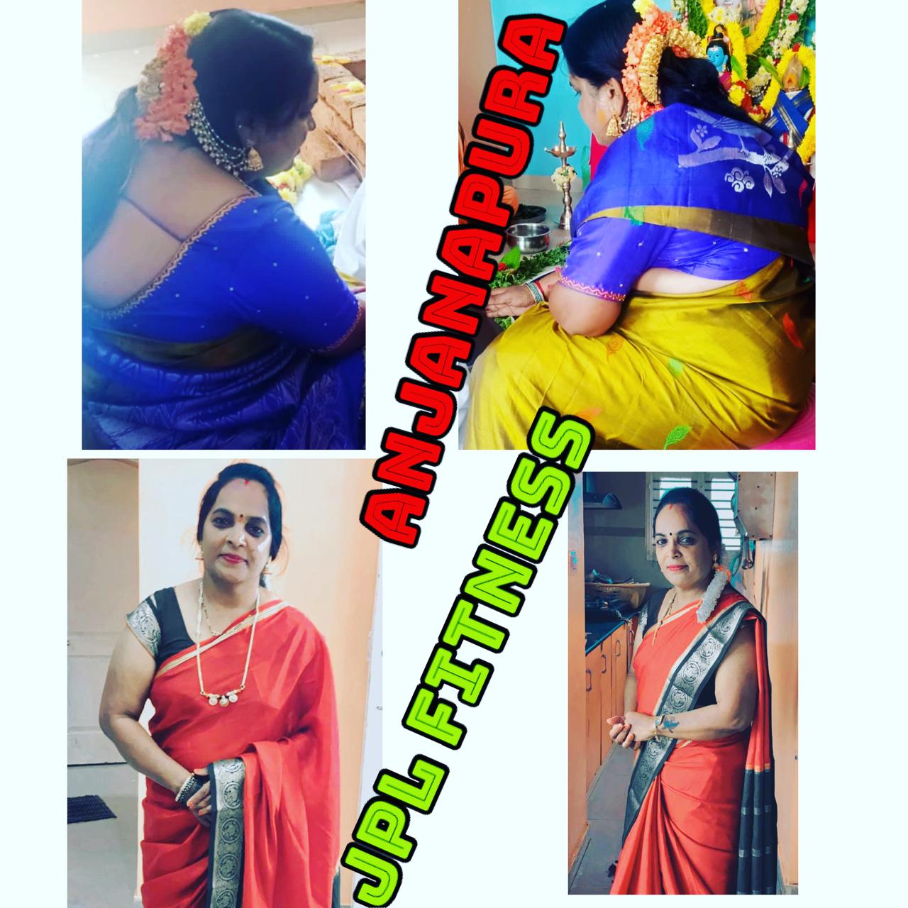 Female member major weight loss transformation at JPL Fitness Anjanapura