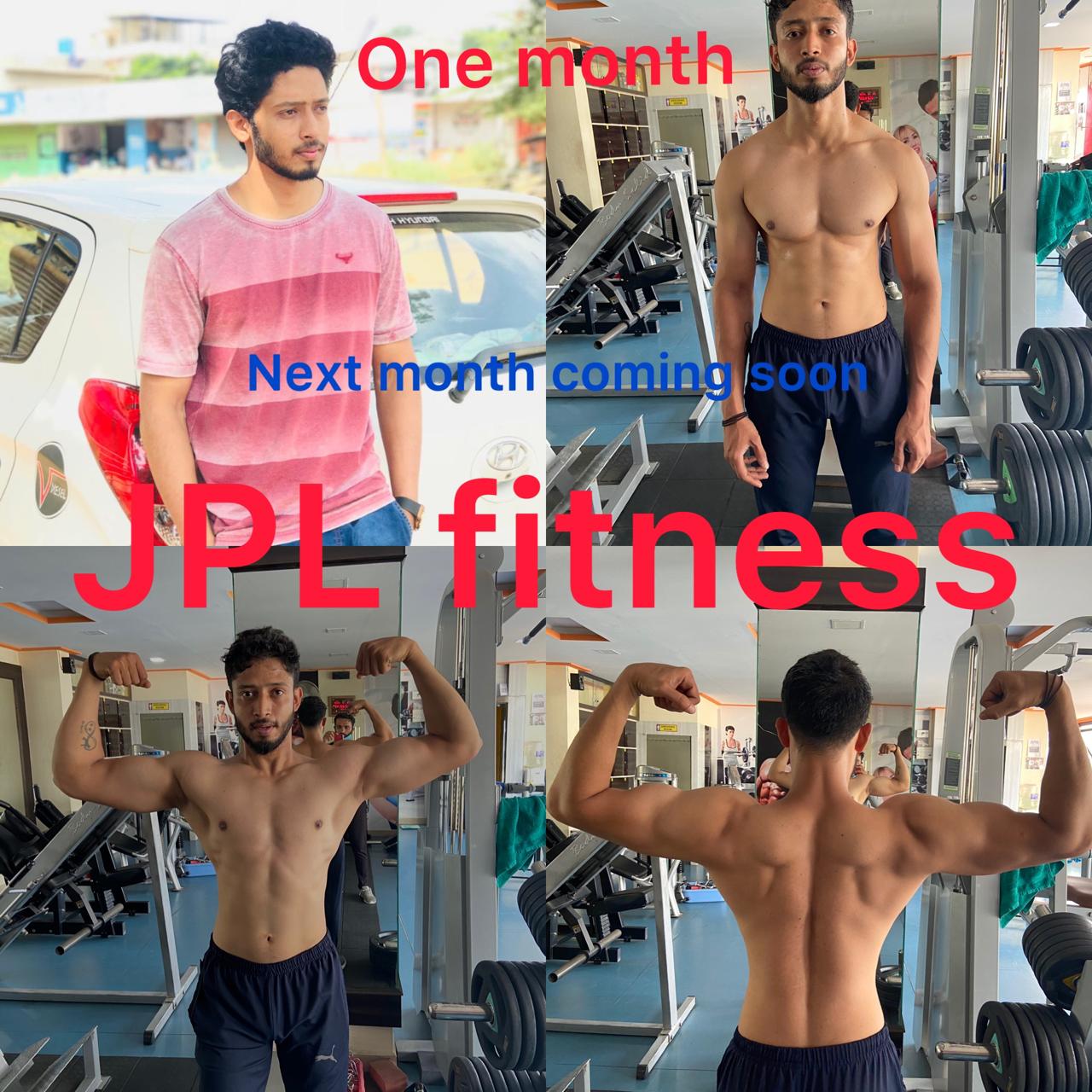 Male member one month muscle gain transformation at JPL Fitness