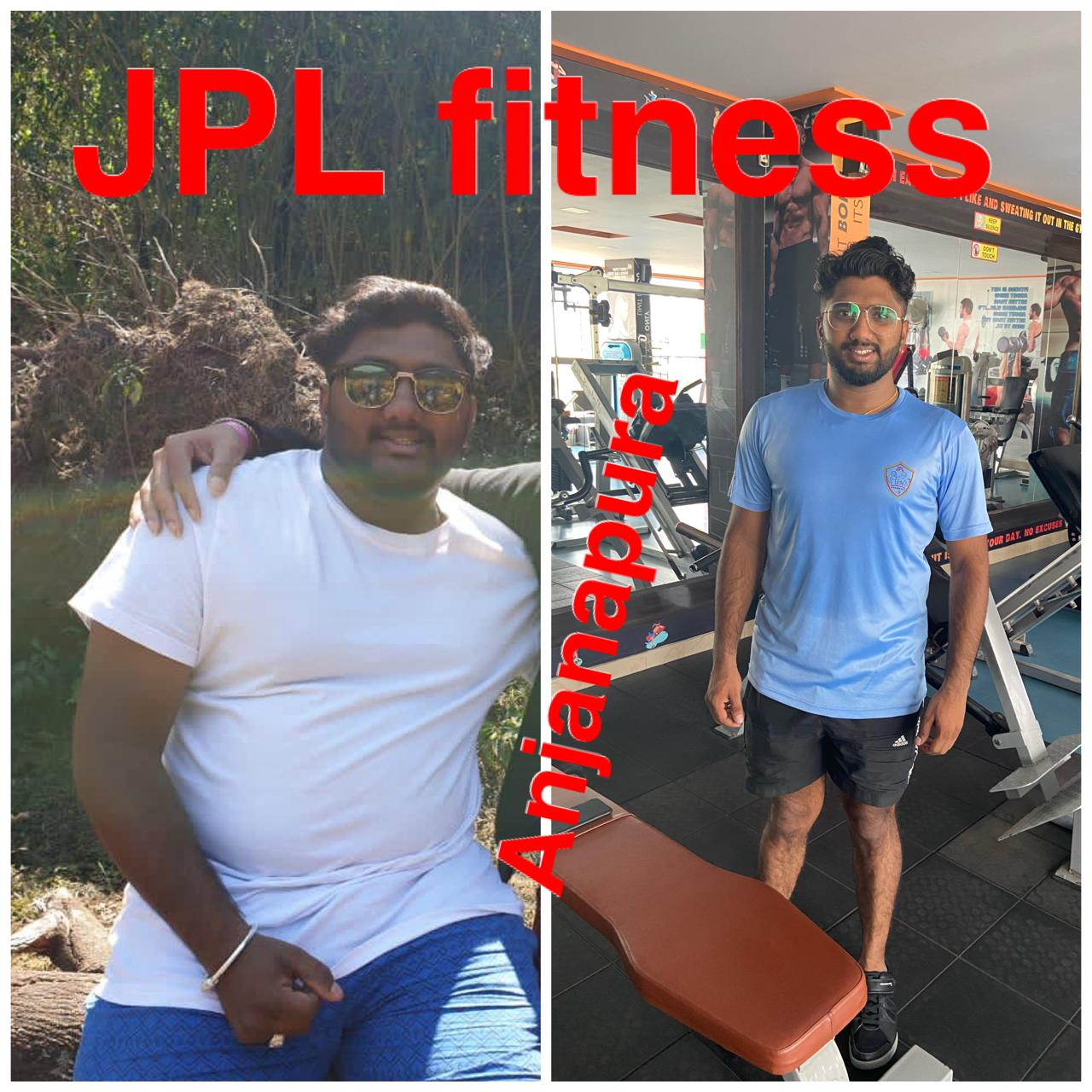 Male member major weight loss transformation at JPL Fitness Anjanapura