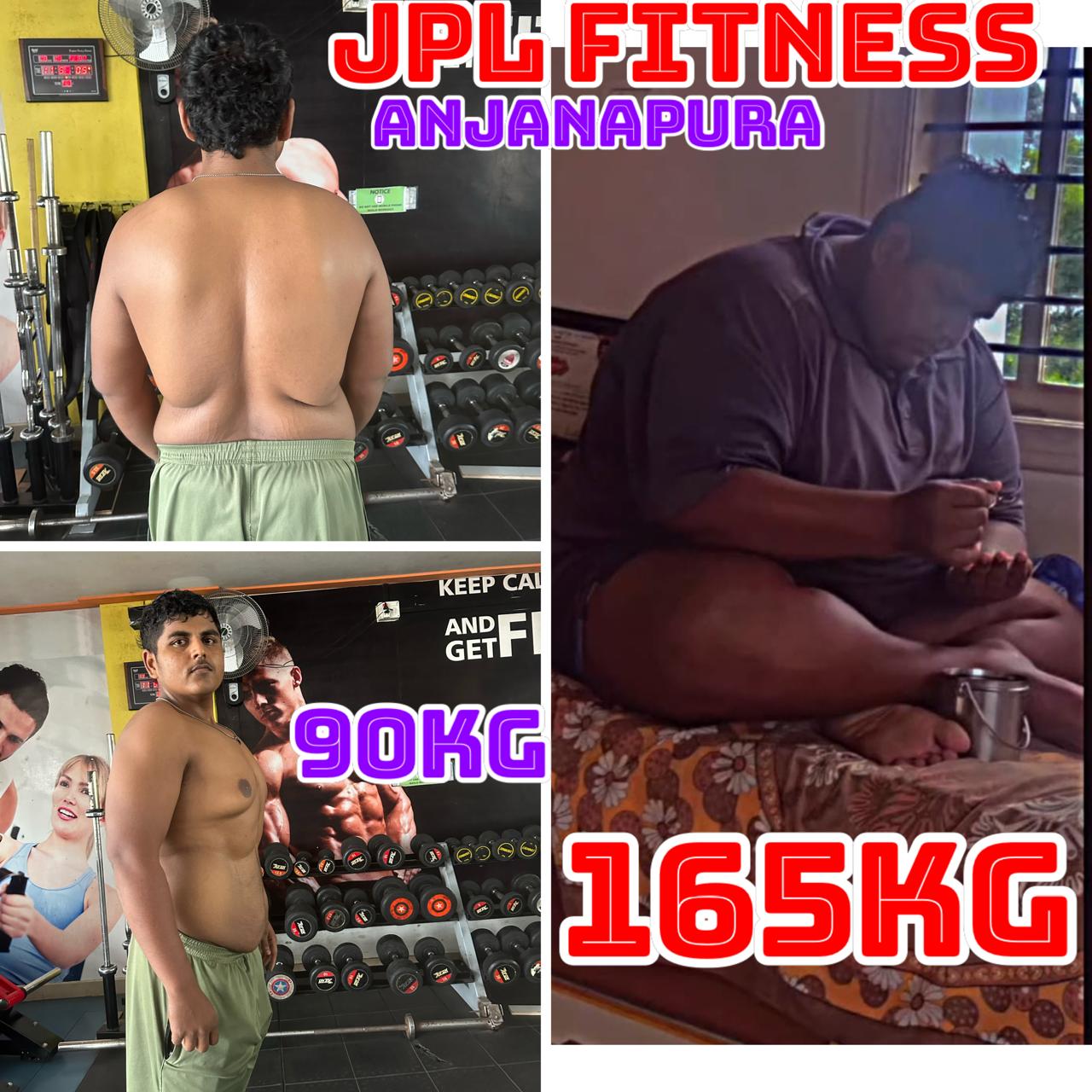 Male member 165kg to 90kg weight loss transformation at JPL Fitness