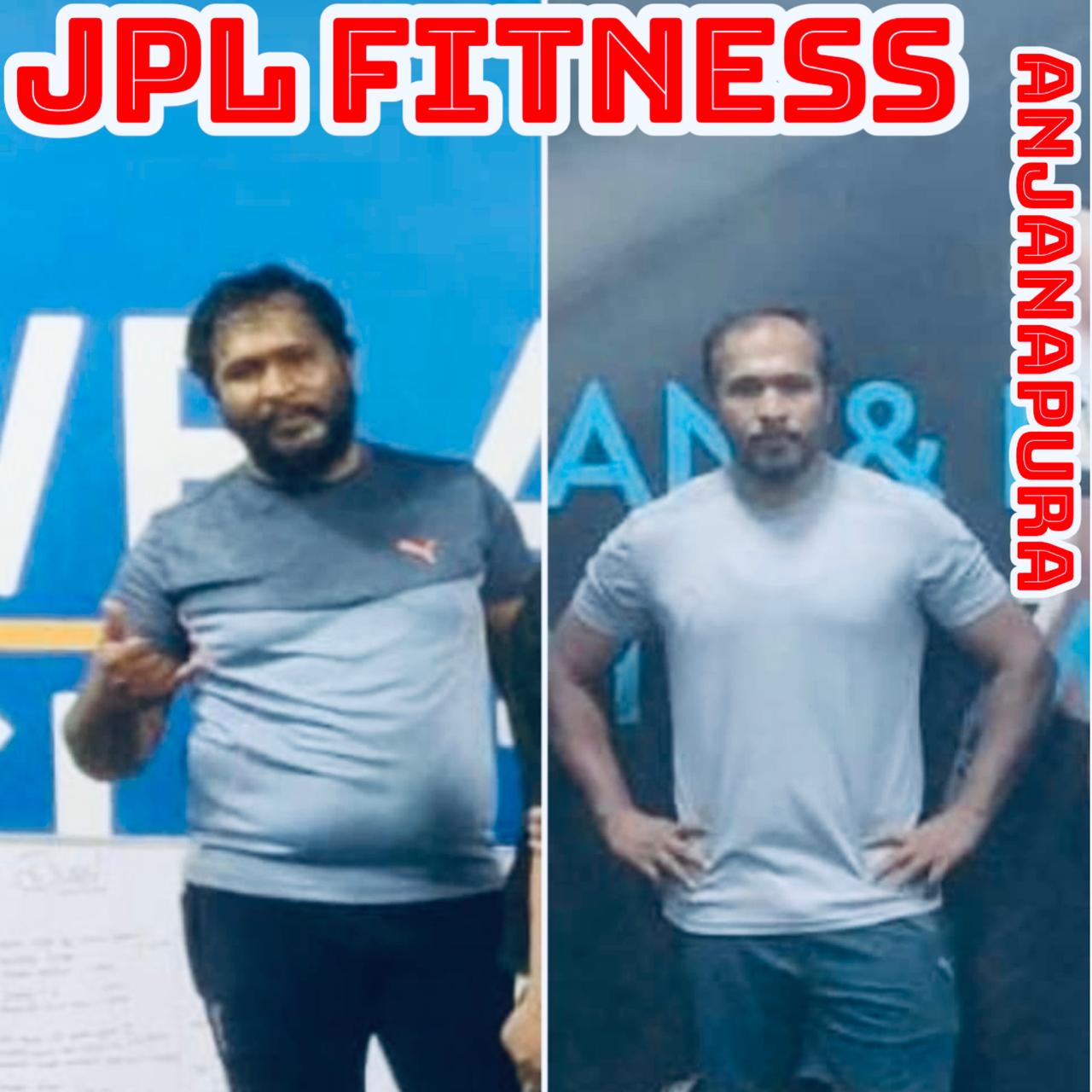 Male member belly fat loss transformation at JPL Fitness Anjanapura