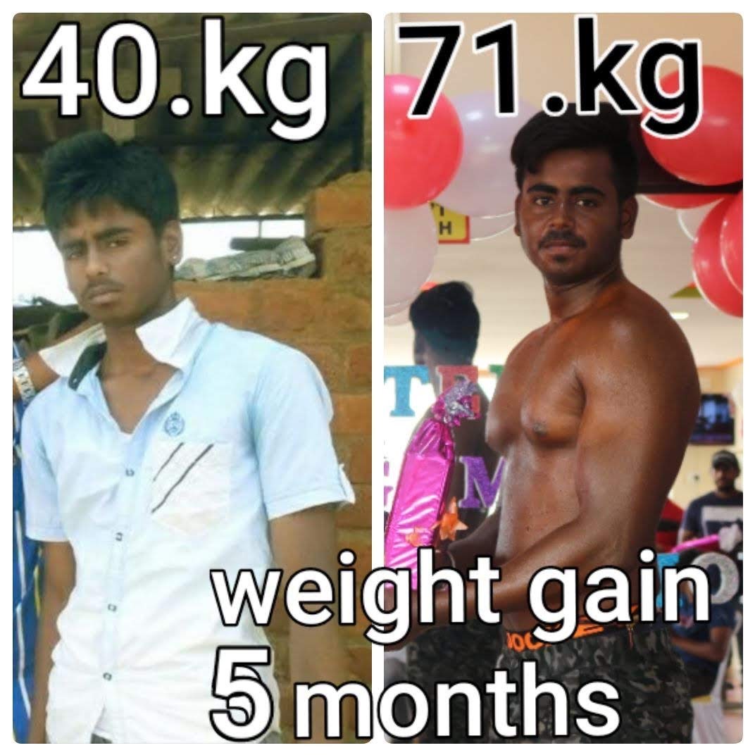 Male member weight gain from 40kg to 71kg in 5 months