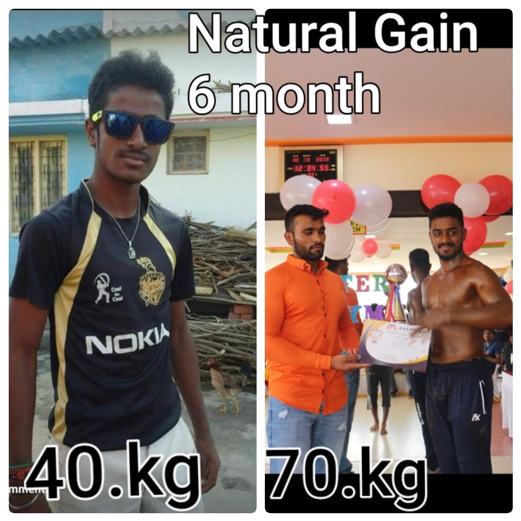 Male member natural weight gain from 40kg to 70kg in 6 months